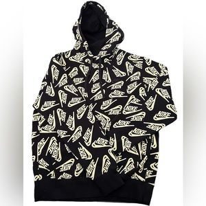 Nike Mens Sportswear Sport Essential + Pullover Hoodie - Black/Lt Lemon Twist